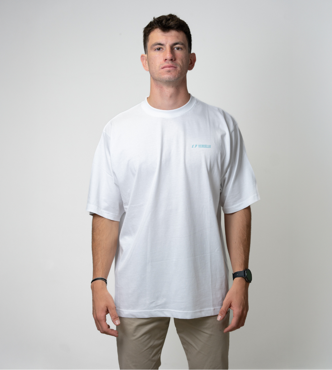 Camiseta oversize blanca Hyrox resistente- Vercello Brand