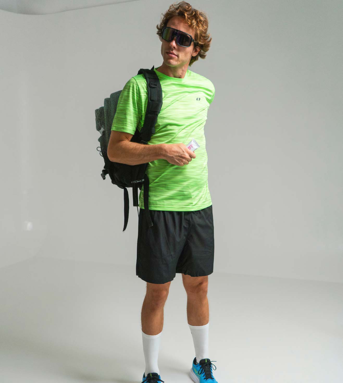 Camiseta técnica running Hyrox hombre verde fluor - Vercello Brand