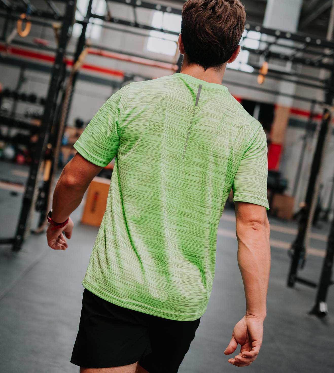 Camiseta técnica running Hyrox hombre verde fluor - Vercello Brand