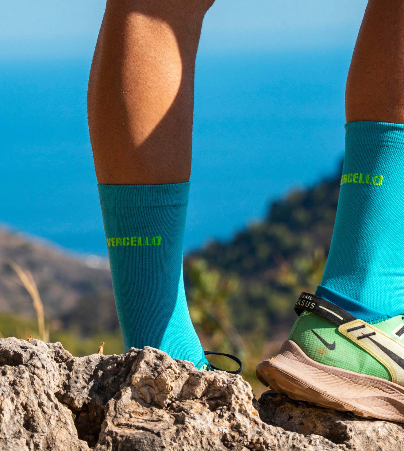 Calcetín Deportivo Stride Turquesa | Running y Hyrox | Vercello Brand