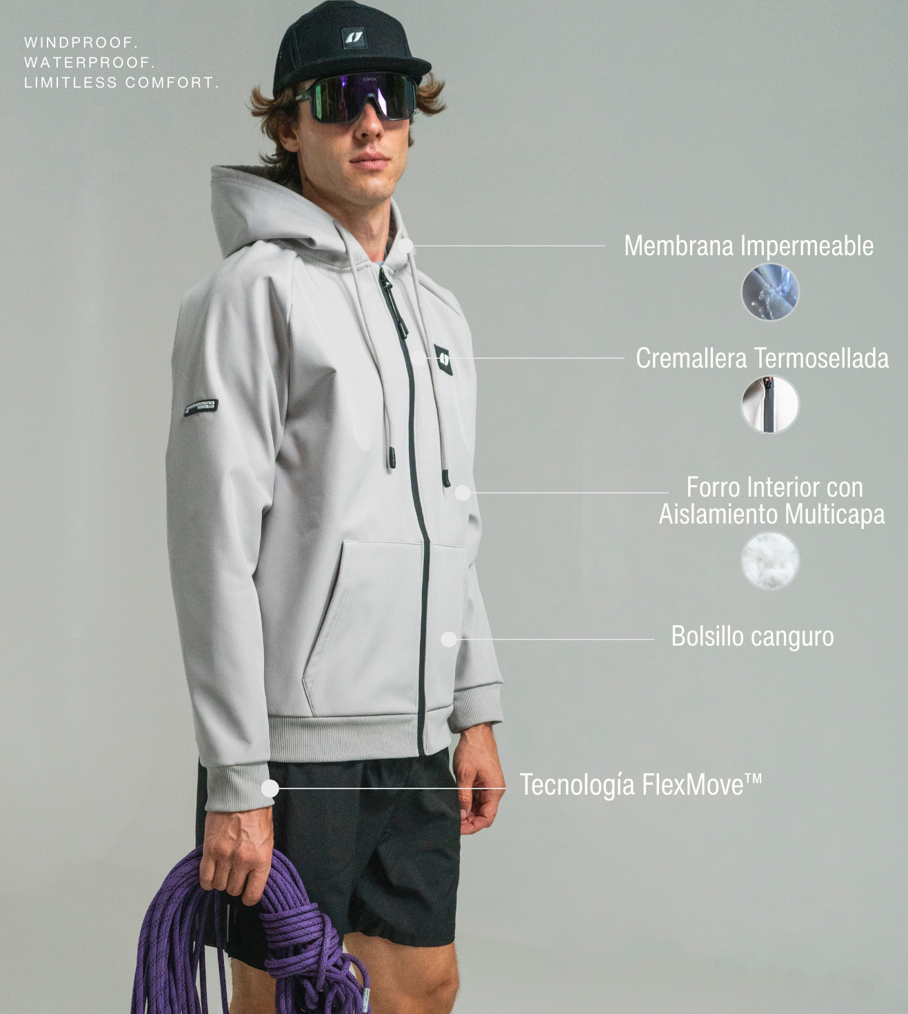 Softshell Hybrid Performance Gris Hielo