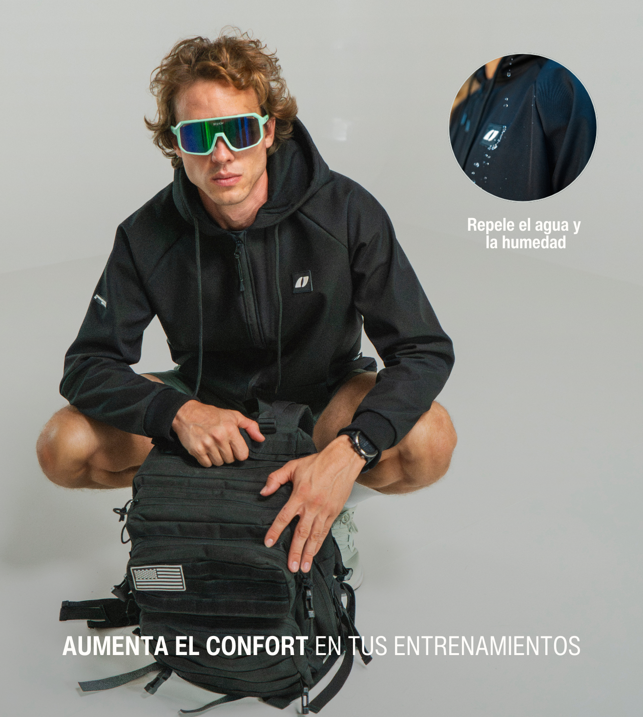 Chaqueta técnica running Hyrox invierno negro - Vercello Brand