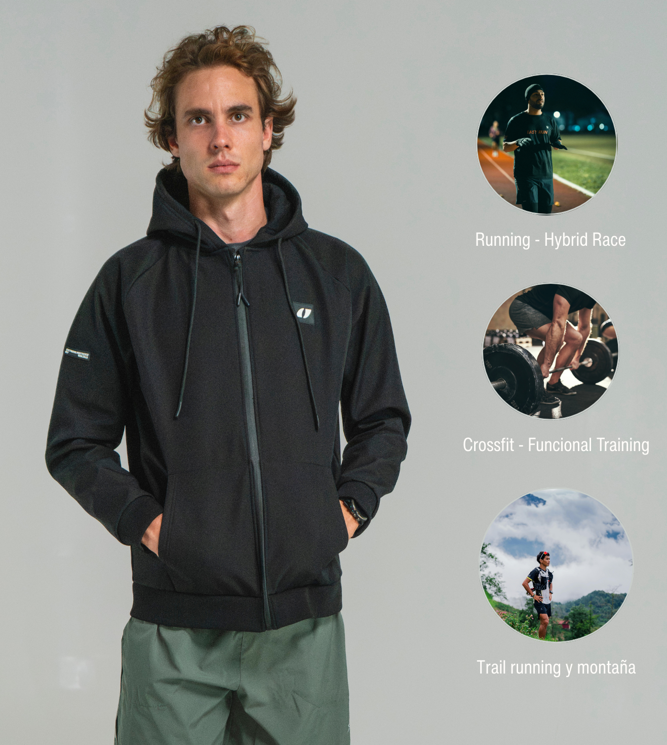 Chaqueta técnica running Hyrox invierno negro - Vercello Brand